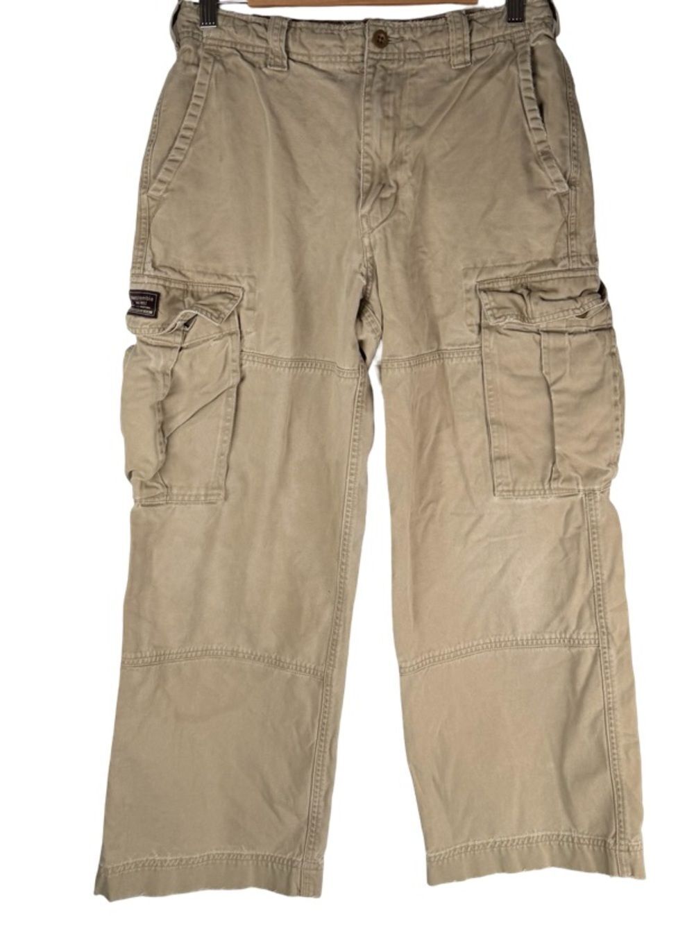 Abercrombie & Fitch Vintage Khaki Tan Utility Cargo Straight Leg Pants Size 14
